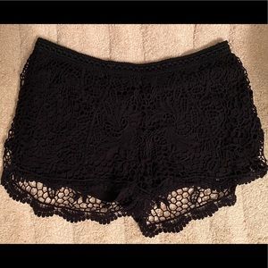 Black lace shorts